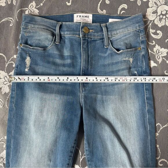 Frame Le High Skinny Raw Hem Cropped Jeans Sz 27 - Picture 11 of 14